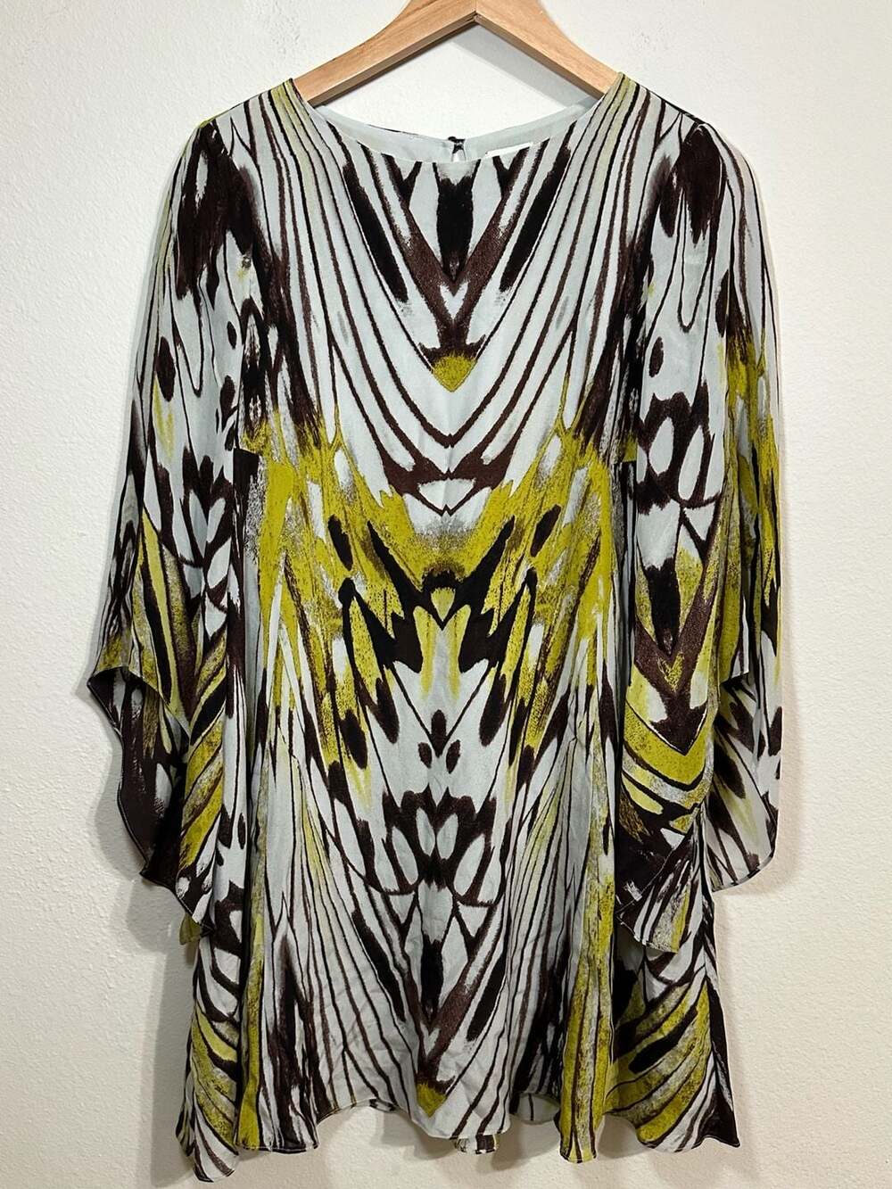 Leifsdottir Butterfly Print Silk Tunic Dress Size 0